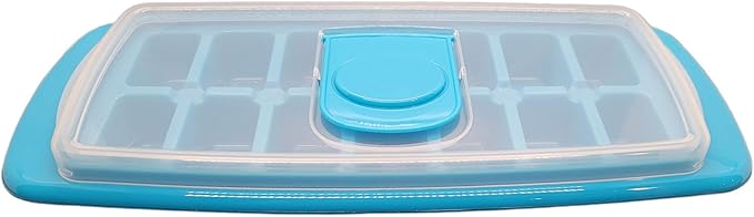 Handy Housewares Anti-Spill 14-Cubes Covered Ice Cube Tray with Easy Flip and Fill Lid (1-pack)