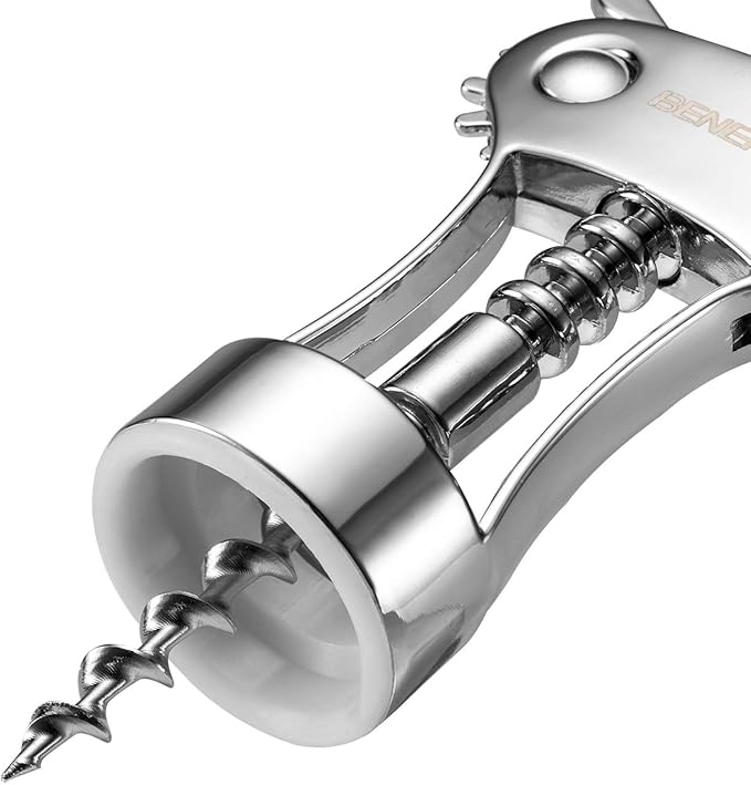 Beneno Wine Opener, Zinc Alloy Premium Wing Corkscrew with Multifunctional Bottles Opener, Sharp Wine Corkscrew with Ergonomic Non-Slip Wing Handle, Green - Image 5