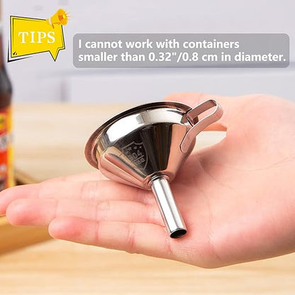 Small Funnels for Filling Bottles, Stainless Steel Small Kitchen Funnel Set of 3, Food Grade Mini Funnels for Kitchen Use Filling Bottles Liquor Flask Tiny Spice Cooking Powder Water 3in&2.2in&1.8in - Image 5