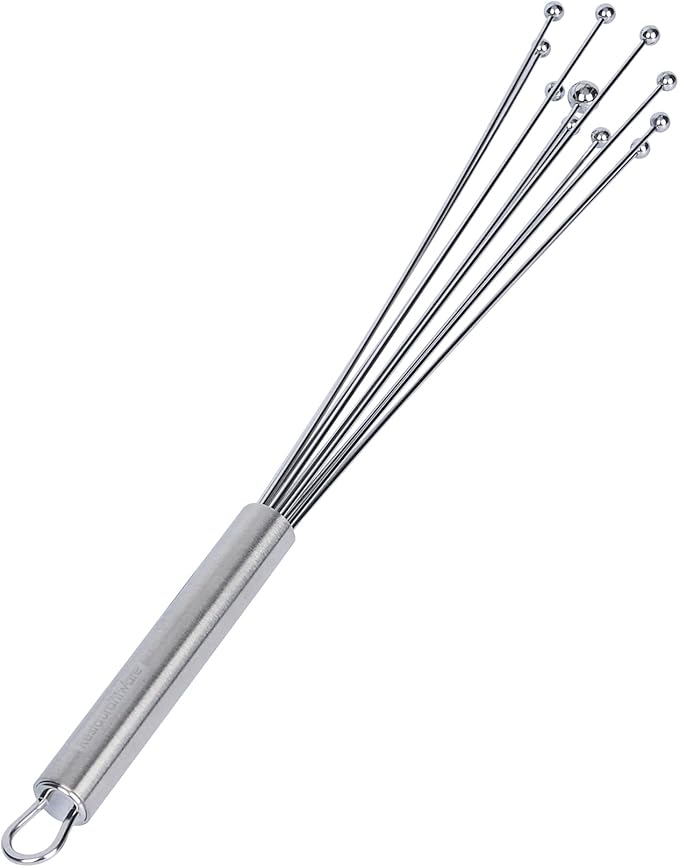 Restaurantware 12.5 in Stainless Steel Ball Whisk - 6 Pack - German Standard Egg Beater with Ergonomic Handle, Dishwasher Safe - Manual Mixer Cooking Whisk for Baking, Stirring, Sauces, Beating by Restaurantware