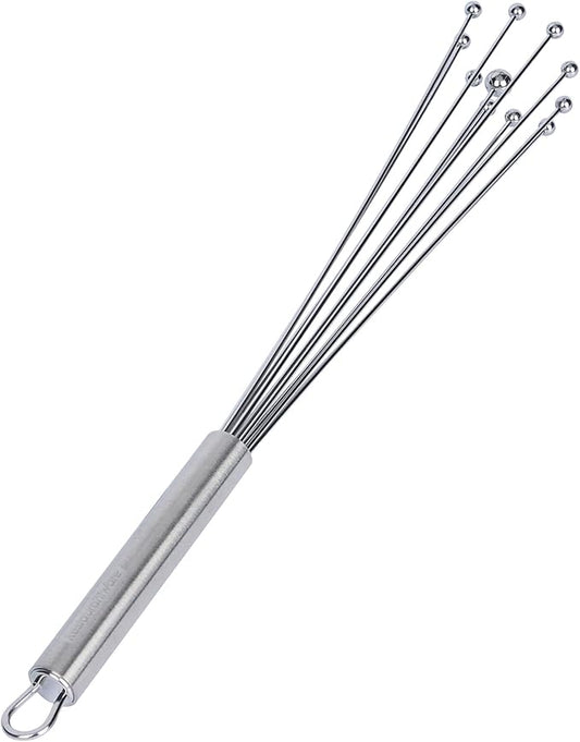 Restaurantware 12.5 in Stainless Steel Ball Whisk - 6 Pack - German Standard Egg Beater with Ergonomic Handle, Dishwasher Safe - Manual Mixer Cooking Whisk for Baking, Stirring, Sauces, Beating by Restaurantware