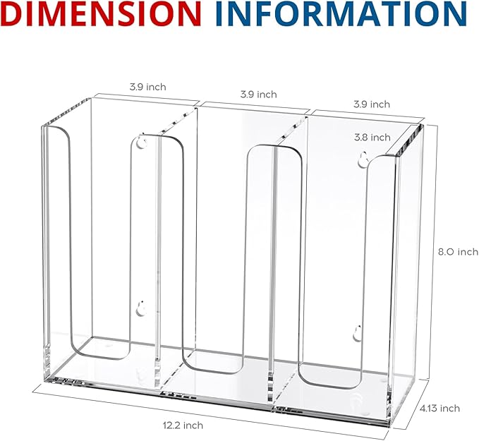 KOTEMON Acrylic Cup and Lid Holder, 3 Compartment, Disposable Coffee Cup Dispenser Cup Storage Organizer, Clear - Image 3