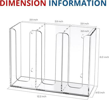 KOTEMON Acrylic Cup and Lid Holder, 3 Compartment, Disposable Coffee Cup Dispenser Cup Storage Organizer, Clear - Image 3