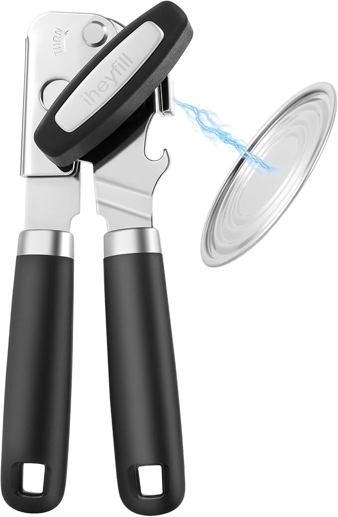 Manual Can Opener with Magnet Lid Lifter,Heavy Duty Handheld Tin Opener and Bottle Opener for Seniors with Smooth Edge Cut,Sharp Cutting Blade, Easy Turn Knob by Unknown