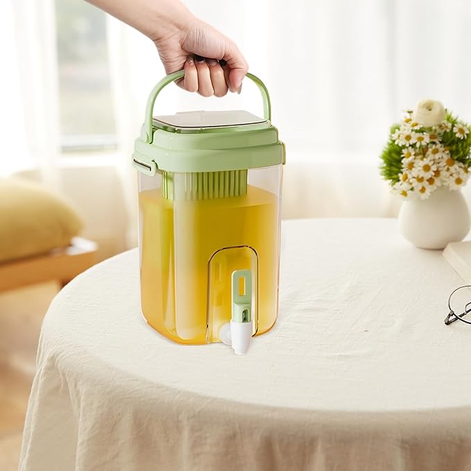ABOOFAN Drink Dispenser for Fridge with Filter Screen, 2L Leak-proof Plastic Beverage Dispenser with Spigot for Iced Tea, Lemonade, Juice, Water Pitcher Container for BBQ, Picnic & Partie