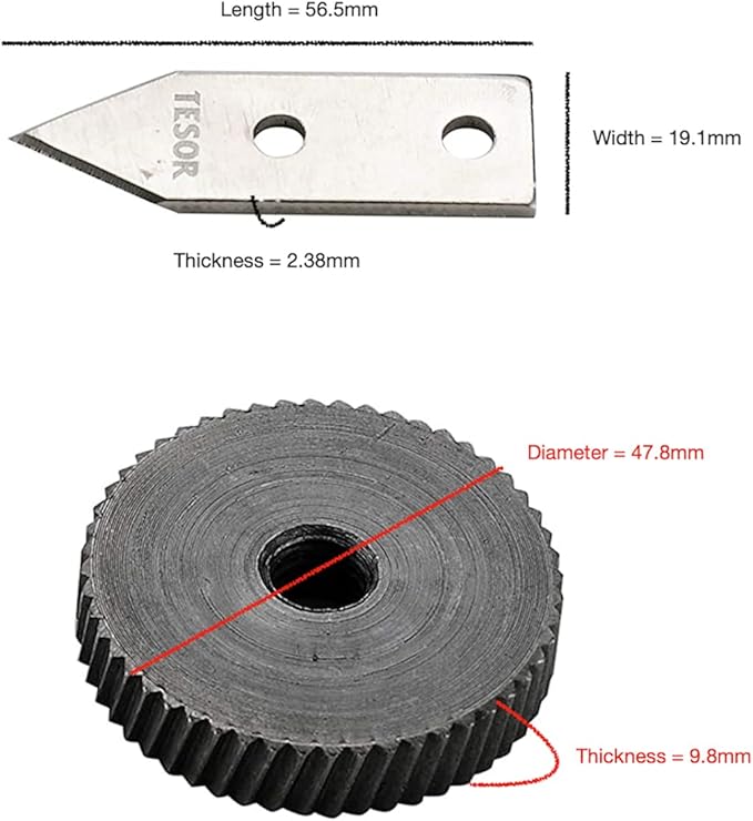 Tesor Replacement Parts - Knife/Blade & Gear Compatible with Edlund #1 Commercial Can Openers (#1 Size - 1 Pack)