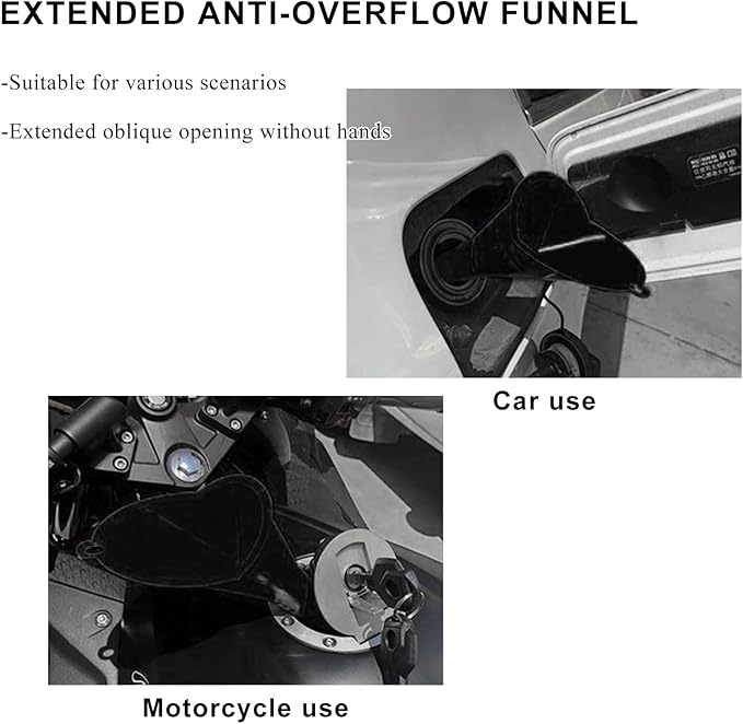 Oil Funnel, Plastic Long Neck Multi-Purpose Spill Saver Funnel, Engine Oil Funnels for Filling Oils Gas Water Diesel Fuel Lubricants for Car Motorcycle ATV Boat (Black-1PCS)