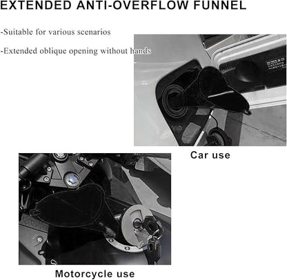 2 PCS Oil Funnel, Plastic Long Neck Multi-Purpose Spill Saver Funnel, Engine Oil Funnels for Filling Oils Gas Water Diesel Fuel Lubricants for Car Motorcycle ATV Boat (Black)
