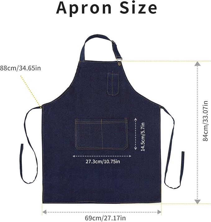 Tosewever Canvas Cross Back Chef Cotton Aprons for Men Women with Large Pockets - Image 8