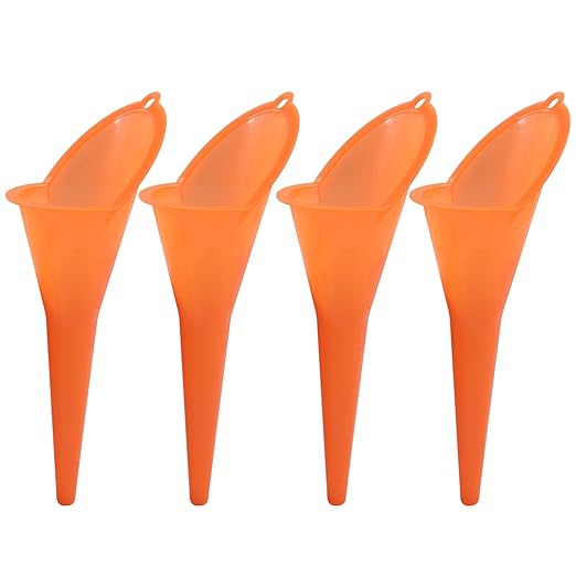 4 Pack Plastic Long Neck Oil Funnel, Multi Function Automotive Funnels for Engine Oil Kerosene, Versatile Liquid Funnel Set for Oil Change/Car Enthusiasts