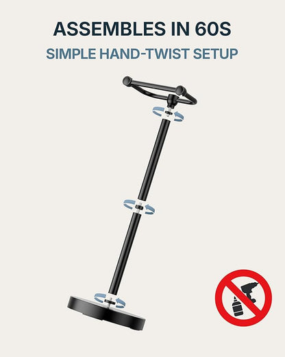 RARXTR Toilet Paper Holder Stand, Modern Bathroom Free Standing Toilet Paper Roll Holder, Stainless Steel Tissue Rack, Rust-Proof & Heavy Stable Base (Matte Black)