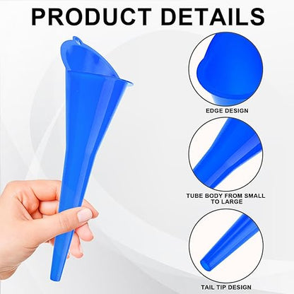 Long-Neck Oil Funnel for Automotive – Multi-Function Plastic Funnel for Oil, Gas & Lubricants – Universal Car Accessory (Blue (1-Pack)) - Image 3