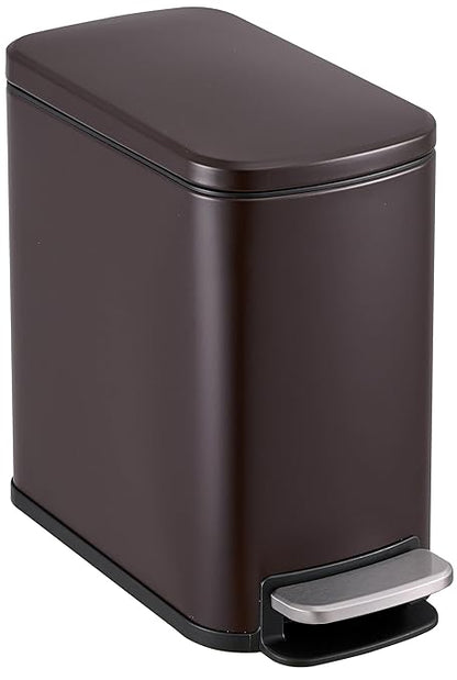 SIMPLI-Magic 6L/1.6G Stainless Steel Bathroom Trash Can with Hands-Free Foot Pedal, Quiet Soft-Close Lid, Compact Space-Saving Size by Simpli-Magic