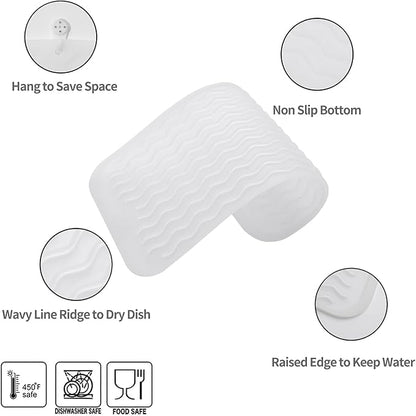 MicoYang Silicone Dish Drying Mat for Multiple Usage,Easy clean,Eco-friendly,Heat-resistant Silicone Mat for Kitchen Counter or Sink,Refrigerator or Drawer Liner Translucent S 12 inches x 6 inches - Image 3