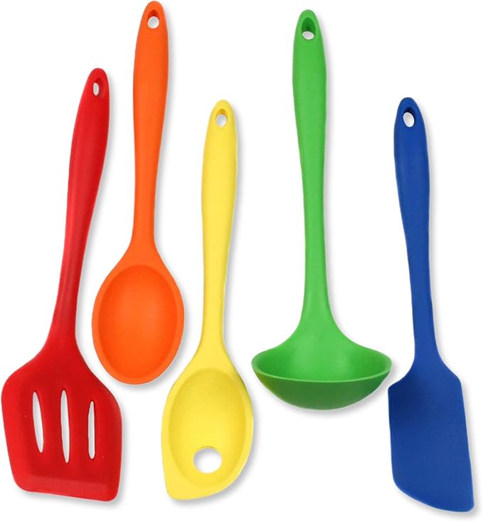 Chef Craft 5 Piece Multicolored Premium Silicone Kitchen Tool Set, Assorted (42086) by ChefCraft