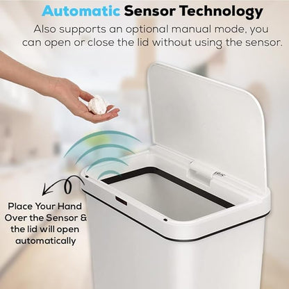 Simpli-Magic 13 Gallon (50L) Motion Sensor Touchless Trash Can – Automatic Hands-Free Garbage Can for Kitchen, Home, Office - Image 6
