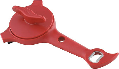Kuhn Rikon 5-in-1 Multi-Purpose Strain-Free Opener for Jars, Bottles and Ring-Pull Cans, 5 x 10 x 2.25 inches, Red by KuhnRikon