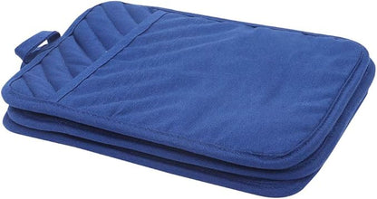 Anyi Pot Holders for Kitchen Heat Resistant, Cotton Hot Pads for Counter Table, Blue Kitchen Pot Holders with Pocket - Image 9