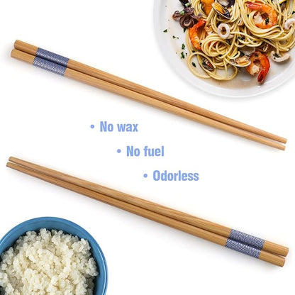 GLAMFIELDS Reusable Chopsticks Japanese Natural Bamboo Classic Style 5 Pairs Lightweight Safe Chop Sticks 8.8 Inch/22.5cm Gift Set - Image 3