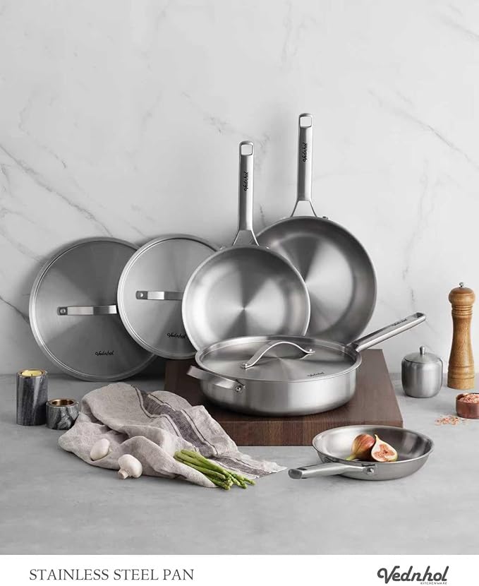 Stainless Steel Cookware Set, 8 Pcs Tir-Ply Pots and Pans Set, PFOA&PTFE Free, Dishwasher&Oven Safe, Kitchen Induction Compatible, ollas de acero inoxidable para cocinar - Image 8
