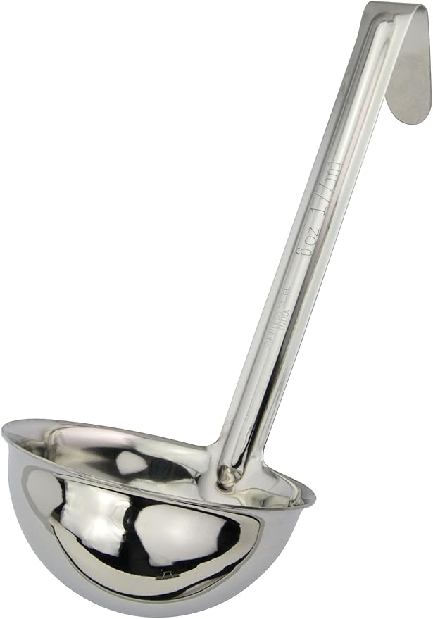 Winco One Piece Stainless Steel Ladle, 6 Ounce, 6" by Winco