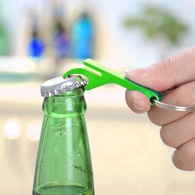 cnomg 16 pcs 8 Colored Metal Bottle Opener, Split Key Ring Chain Keychain Bulk Aluminum Pocket Claw Bar Soda Beverage Beer Bottle Opener - Image 3