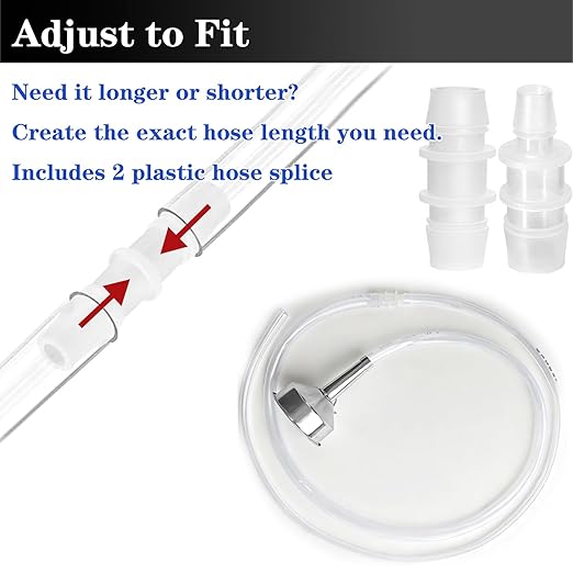 Steel Transmission Funnel for Automotive Use, Wide Mouth Oil Funnel with 2 Different Diameter Clear Plastic Tubing (3.28 Ft Each) for Car, Gasoline, Engine, Coolant, Water, Fluid, Oil Change