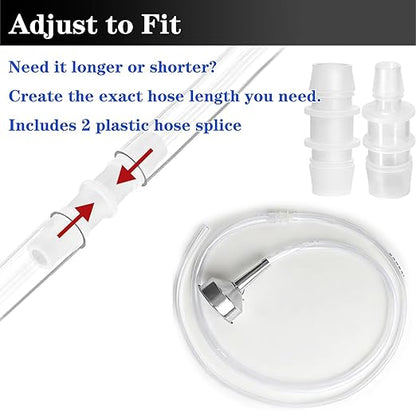 Steel Transmission Funnel for Automotive Use, Wide Mouth Oil Funnel with 2 Different Diameter Clear Plastic Tubing (3.28 Ft Each) for Car, Gasoline, Engine, Coolant, Water, Fluid, Oil Change
