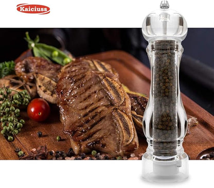 Salt Pepper Grinder Mill Arcylic,the Best Peppercorn Grinder with Adjustable Mill-Clear - Image 9
