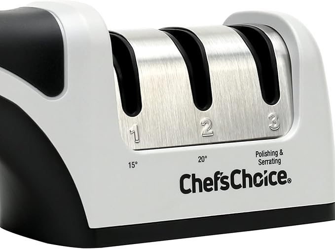 Chef'sChoice Manual Knife Sharpeners for 15- and 20-Degree Straight-Edge and Serrated Knives with Diamond Abrasives Precise Angle Control & Compact Footprint, 2-Stage, Gray - Image 3