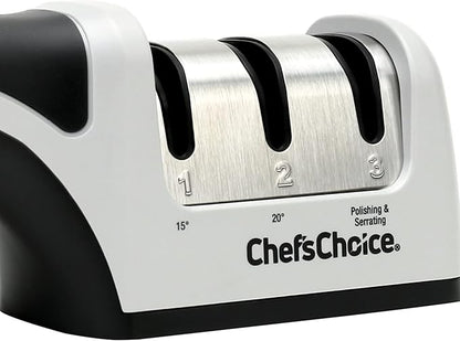 Chef'sChoice Manual Knife Sharpeners for 15- and 20-Degree Straight-Edge and Serrated Knives with Diamond Abrasives Precise Angle Control & Compact Footprint, 2-Stage, Gray - Image 3
