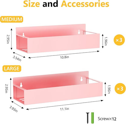 SMRCAD Magnetic Spice Rack for Refrigerator, 6pack Magnetic Shelf for Fridge Space Saving Seasoning Organizer for Kitchen storage Any Metal Surface No Drilling Needed(6pack-Pink) - Image 2