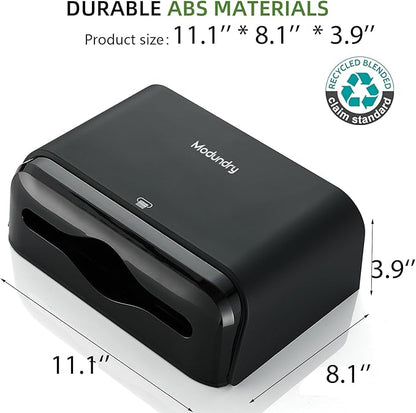 Wall Mount Paper Towel Dispensers, Modundry Multifold Paper Towel Dispenser with Smart Lock, Adhesive No Drilling Install, Hand Towel Holder for Home Bathroom,Restroom, Office (Black)