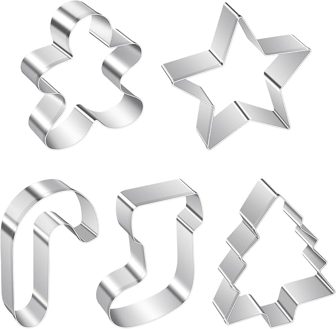 ALLTOP Christmas Cookie Cutter Set - 5 Biscuit Shapes for Creative Baking Delights by ALLTOP