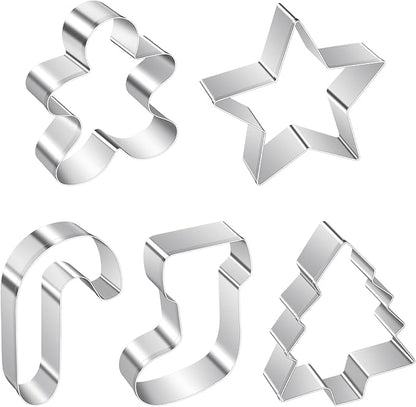 ALLTOP Christmas Cookie Cutter Set - 5 Biscuit Shapes for Creative Baking Delights by ALLTOP