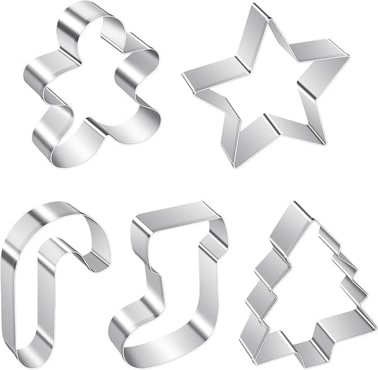 ALLTOP Christmas Cookie Cutter Set - 5 Biscuit Shapes for Creative Baking Delights by ALLTOP