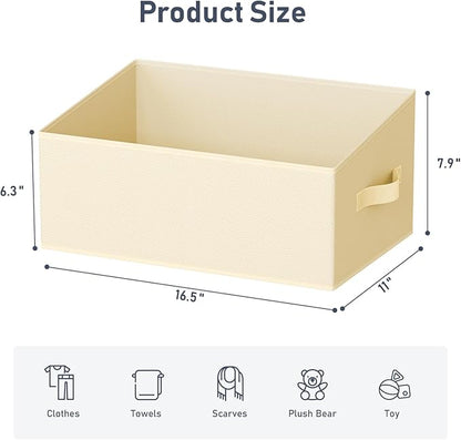 DIMJ Closet Storage Bins 6 Pack - Fabric Storage Baskets for Shelves, Large Clothes Organizers with Handles, Trapezoid Shelf Organization Storage Cubes for Purse, Toys, Books, Towel, Clothes - Image 2