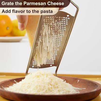 Upgraded Lemon Zester & Cheese Grater, Food Grade Stainless Steel None-Slip Hand Fine Grater for Garlic, Ginger, and Chocolate, Durable and Easy-To-Clean（Dishwasher Safe） - Image 5