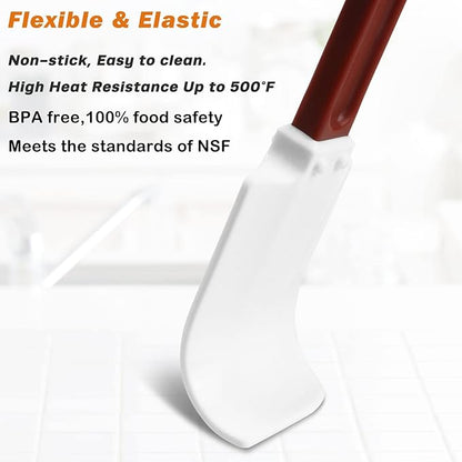 High-Temp Silicone Spatulas, 10'' Commercial Spatula 500°F Heat-Resistant Non-Stick Silicone Scraper, Set of 2 (10-Inch, NSF) - Image 2