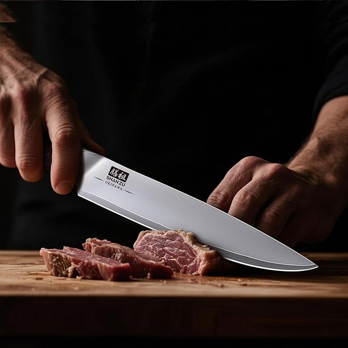 SHAN ZU 6 Inch Chef Knife, Japanese 10Cr15MoV High Carbon Stainless Steel Kitchen Knife, Multipurpose Ultra Sharp Kitchen Utility Knife with Ergonomic Pakkawood Handle - Image 7