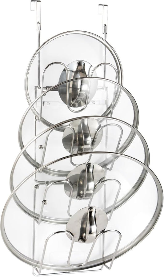 YQh The-Cabinet Pot Lid Organizer,Door Mounted Pot cover rack,Pot Lid Storage,Cabinet-Hanging Type Pot Lid Rack,304 stainless steel Pot cover support in kitchen, cabinet and food cabinet by YQh