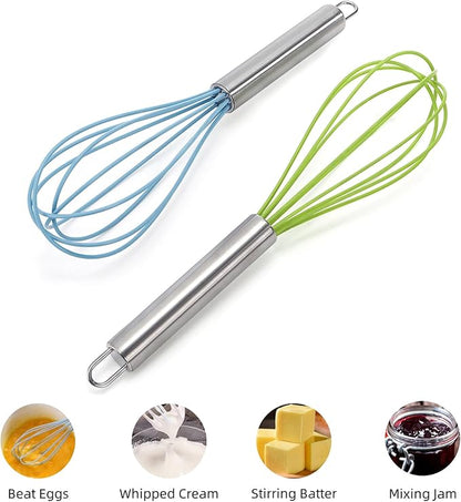 Cididu Set of 24 Silicone Whisk Bulk for Cooking, 10 In Wisking Tool Non Scratch, Flexible Rubber Whisks for Nonstick Pans, Kitchen Hand Whisk for Mother's Day Party Gifts, BPA Free Dishwasher Safe - Image 4