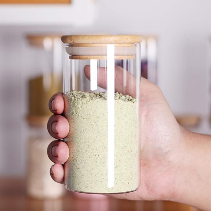 Tzerotone 12 Pcs Glass Spice Jars - 8.5oz Empty Small Glass Bottles with Bamboo Airtight Lids and Labels - Thicken Seasoning Spice Containers for Kitchen Organization and Storage… - Image 5