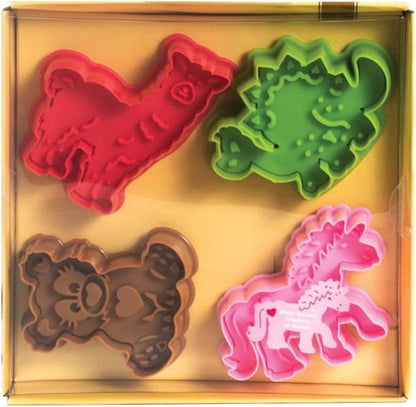 Mrs. Anderson's Baking Animal Cookie Cutters, Set of 8, Spring-Action Embossing Cutters For Cookies, Fondant, And Pastry Dough