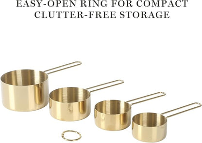 Martha Stewart Richburn 4-Piece Gold Stainless Steel Measuring Cup Set – Durable and Stylish Kitchen Measuring Tools for Baking and Cooking - Image 3