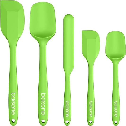 5-Piece Silicone Spatula Set - Heat Resistant 446°F Food Grade BPA Free, Nonstick Cookware Safe Dishwasher Safe Kitchen Tools for Baking, Cooking, Stirring, Multicolor.