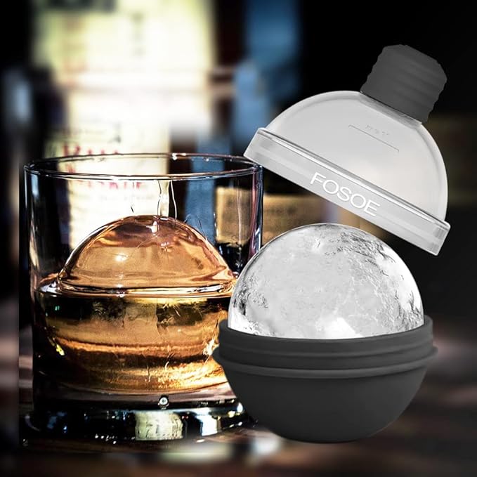 Silicone Ice Ball Molds for Whiskey - Set of 4 Round Makers with Lids for Cocktails, Bourbon, and Drinks - Image 6