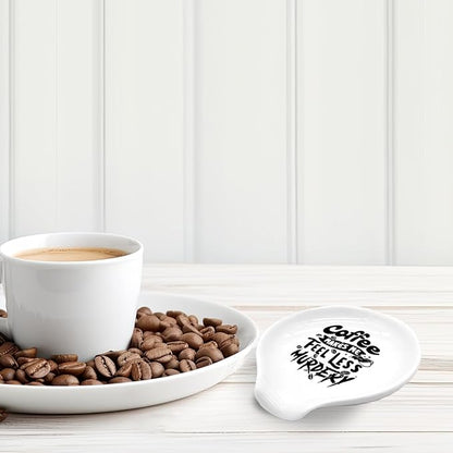 Funny Coffee Spoon Holder-Coffee Spoon Rest-Cafe Bar Station Accessories-Coffee Makes Me Feel Less Murdery Sign