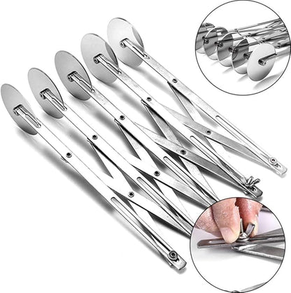 5 Wheel Pastry Cutter, Stainless Pizza Slicer, Expandable Pizza Slicer Multi-Round Pastry Knife Baking Cutter Roller Cookie Dough Cutter Divider - Image 5