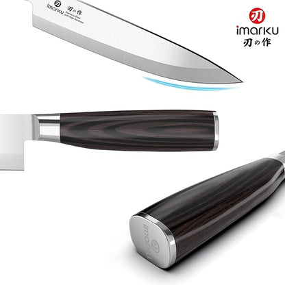 imarku Chef Knife 8-Inch Pro Japanese Kitchen Knife High-Carbon Stainless Steel Paring Knife Ergonomic Handle Rasor Sharp Single-Bevel Edge Birthday Gift for Men - Image 5